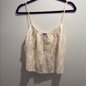 J. Crew Cream Camisole with Smocked Tie Front